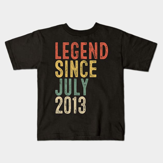 Fun Legend Since July 2013 7th Birthday Gift 7 Year Old Kids T-Shirt by rhondamoller87